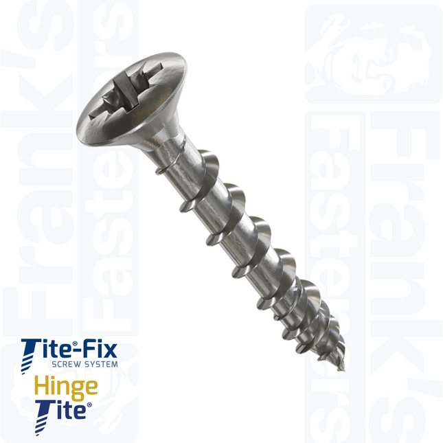 4 x 25mm HINGE-TITE® RAISED Pz Countersunk Screw, Chrome (50)