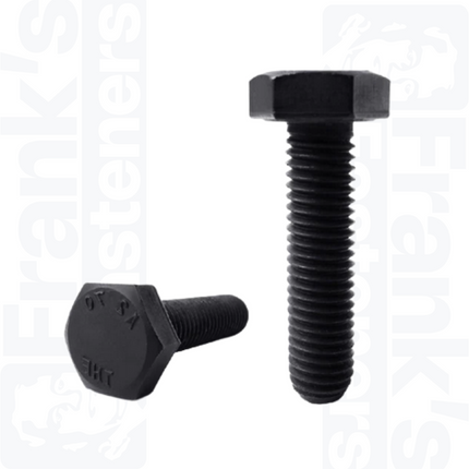 M5 x 16mm Fully Threaded Metric Hexagon Head Bolt DIN 933, Black Stainless Steel A2