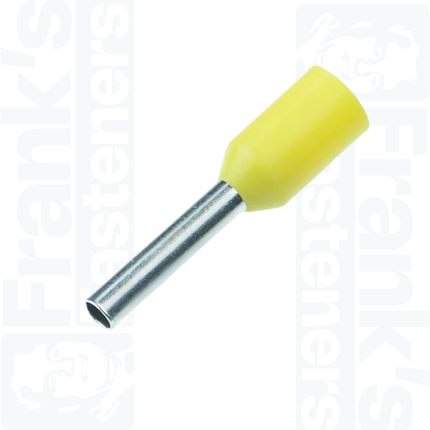 1mm Cord End Ferrules, Yellow