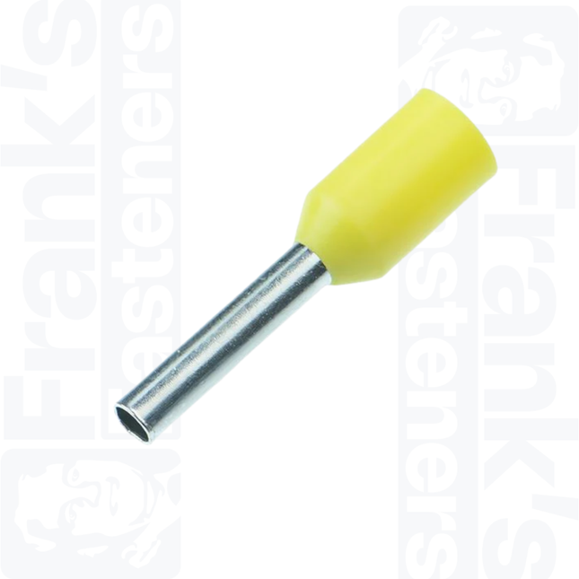 1mm Cord End Ferrules, Yellow