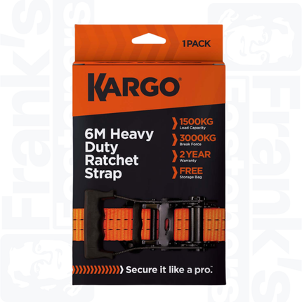 KARGO 35mm x 6m Heavy Duty Ratchet Strap 3000KG