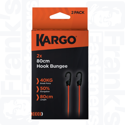 KARGO Hook Bungees 80cm, 2 pack