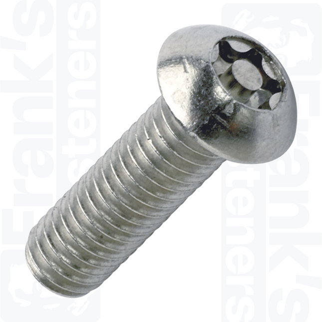 M8 x 25mm Button Head 6-Lobe Pin Machine Screw - Stainless Steel (A2) (Pack of 100)