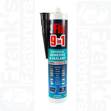 TIMCO 9 in 1 Universal Adhesive & Sealant, Black 290ml