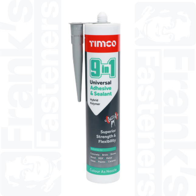 TIMCO 9 in 1 Universal Adhesive & Sealant, Grey 290ml