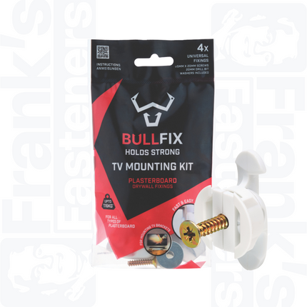 Bullfix TV Heavy Duty Plasterboard Fixings, Pack of 4