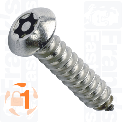 #8 x 2" Button Head 6-Lobe Pin Self Tapper, Stainless Steel A2