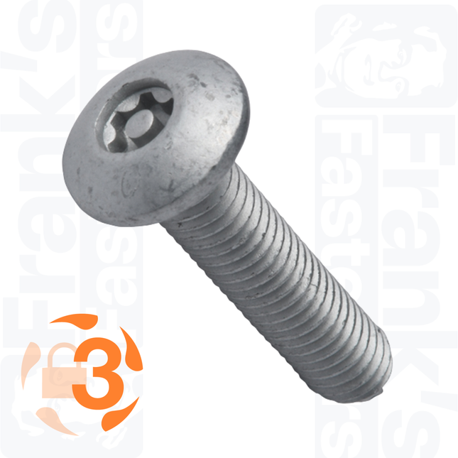 M8 x 45mm Button Head Power6™, Case Hardened Steel Geomet® (100)