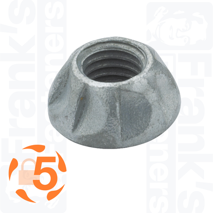 M8 Kinmar® Permanent Nut, Case Hardened Steel Geomet® (100)
