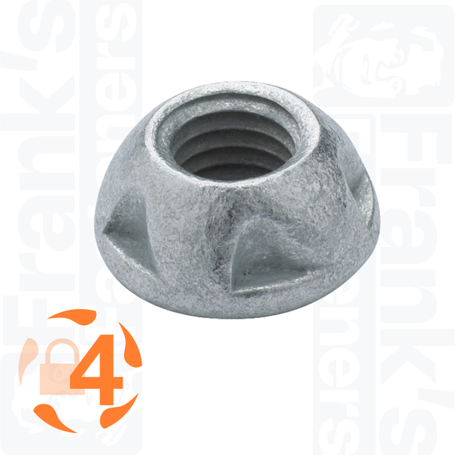 M10 Kinmar® Removable Nut, Case Hardened Steel Geomet® (100)
