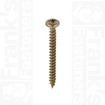3.5 x 20mm Multi-Purpose Screws PZ Pan Head, Yellow (200)