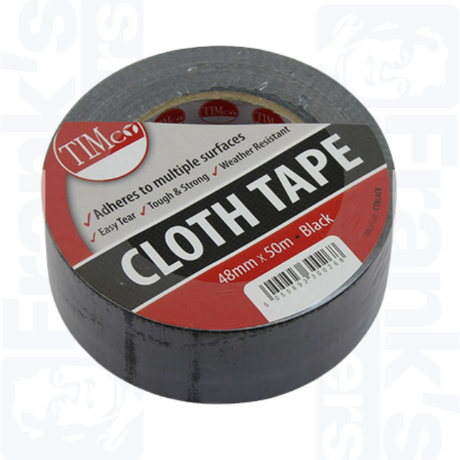 50m x 48mm Black Cloth Tape