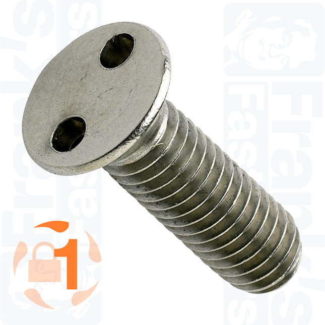 M3 x 10mm Countersunk 2-Hole Machine Screw, Stainless Steel A2 (100)