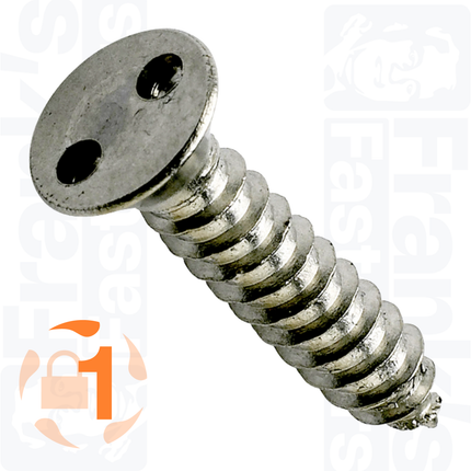 #10 x 3/4" Countersunk 2-Hole Self Tapper, Stainless Steel A2 (100)