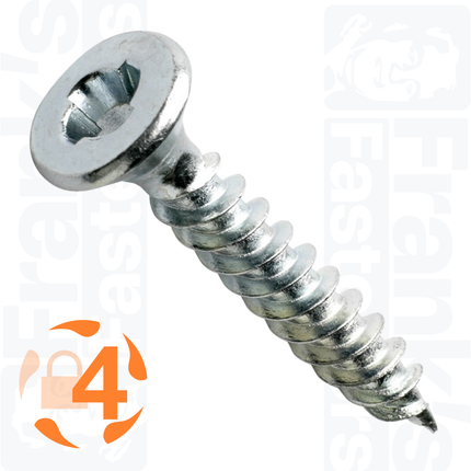 5.5 x 63mm Countersunk Sentinel® Woodscrew, Zinc Plated Steel (200)