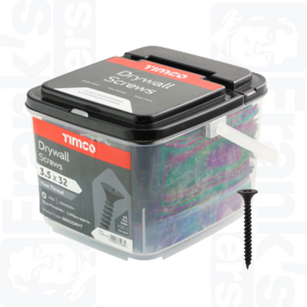 3.5 x 32mm Drywall Screws PH Bugle Fine Thread, Black