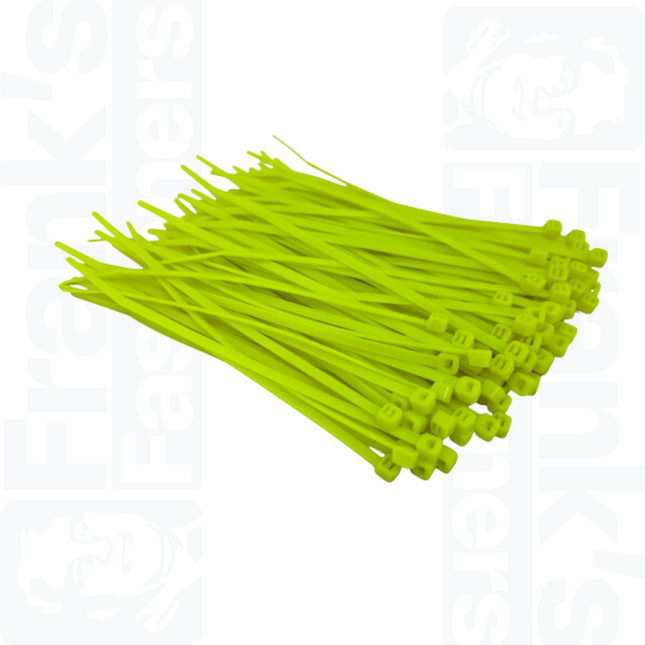 200mm x 4.8mm Fluorescent Green (Pack of 100)
