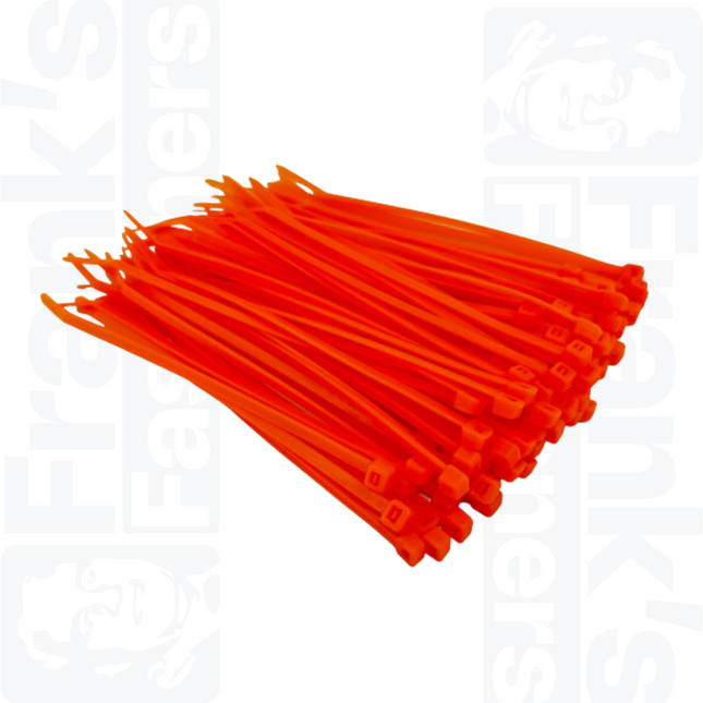 200mm x 4.8mm Fluorescent Orange (Pack of 100)