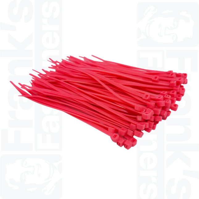 200mm x 4.8mm Fluorescent Pink (Pack of 100)