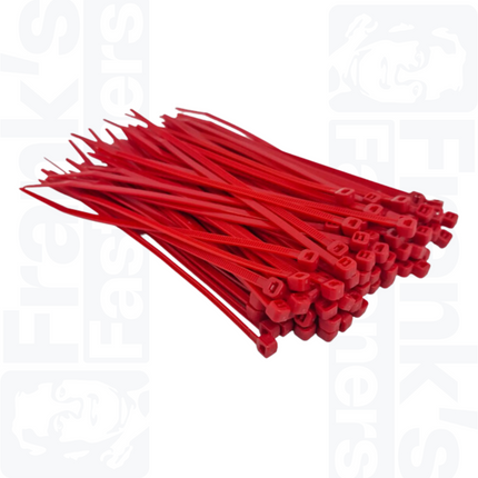 200mm x 3.6mm Red Cable Ties (Pack of 100)
