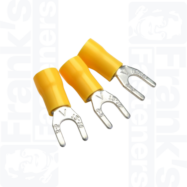 3.7mm Yellow Pre-Insulated Fork Terminals