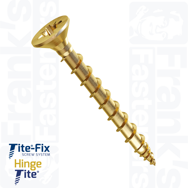 HINGE-TITE® 4 x 25mm Pz Countersunk Screw - Brass (Box of 50)