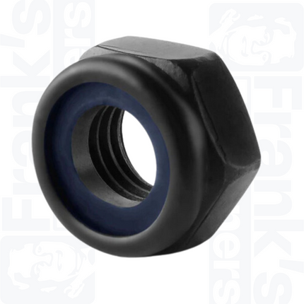 M6 Hexagon Nylon Locking Nuts DIN 985, Black Stainless Steel A2