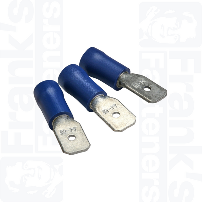 6.3 x 0.8mm Blue Male Push-On Terminals