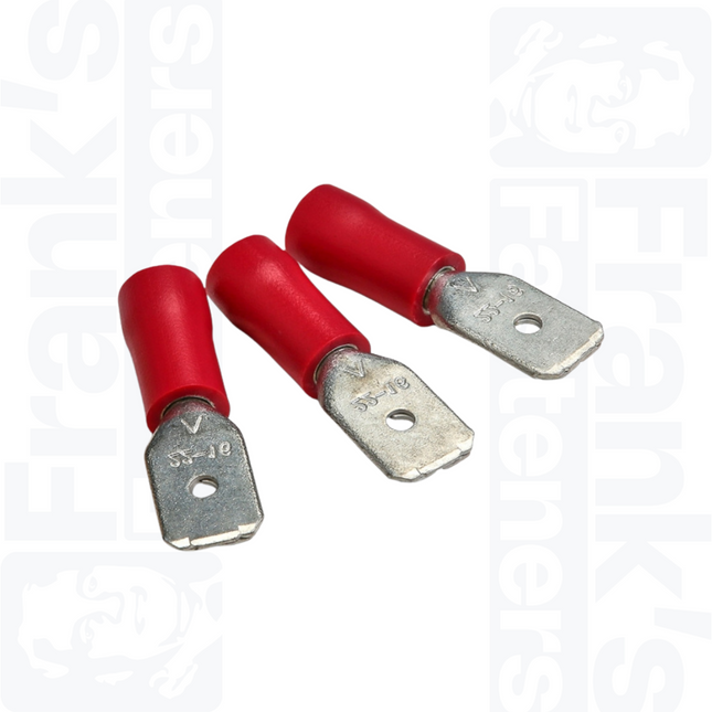6.3 x 0.8mm Red Male Push-On Terminals