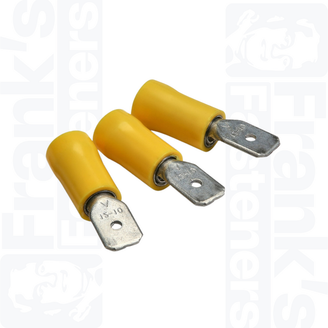 6.3 x 0.8mm Yellow Male Push-On Terminals
