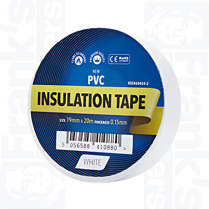 White PVC Insulation Tape - 20m x 19mm