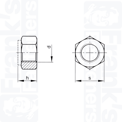 M8 Hexagon Nylon Locking Nuts (DIN 985) - Stainless Steel (A4)
