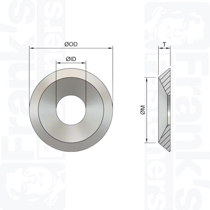 M8 Turned Cup Washer NF E27-619, Stainless Steel A2