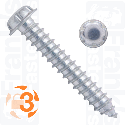 #8 x 3/4" Flange Head System Zero® Self Tapper, Zinc Plated Steel (100)