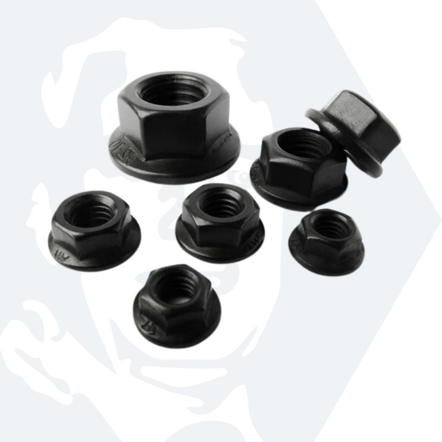 M8 Hexagon Flange Nut (DIN 6923) - Black Stainless Steel (A2)