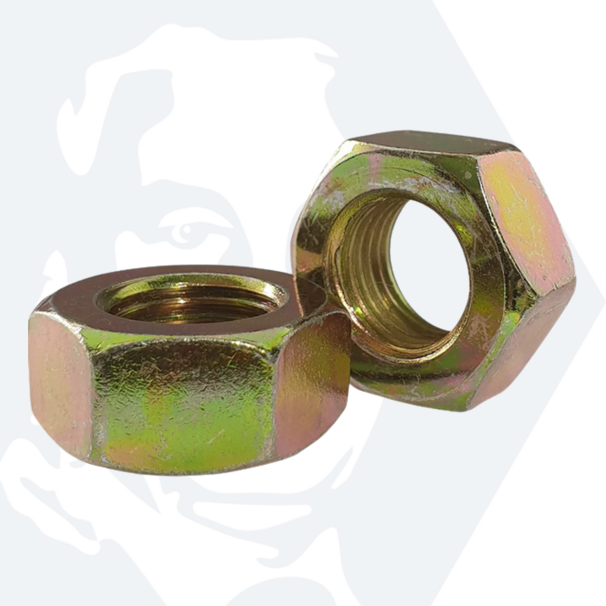 M5 Hexagon Nuts (DIN 934) - Zinc Plated Yellow Passivated