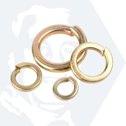 M12 Spring Washers (DIN 127B) - Zinc Plated Yellow Passivated