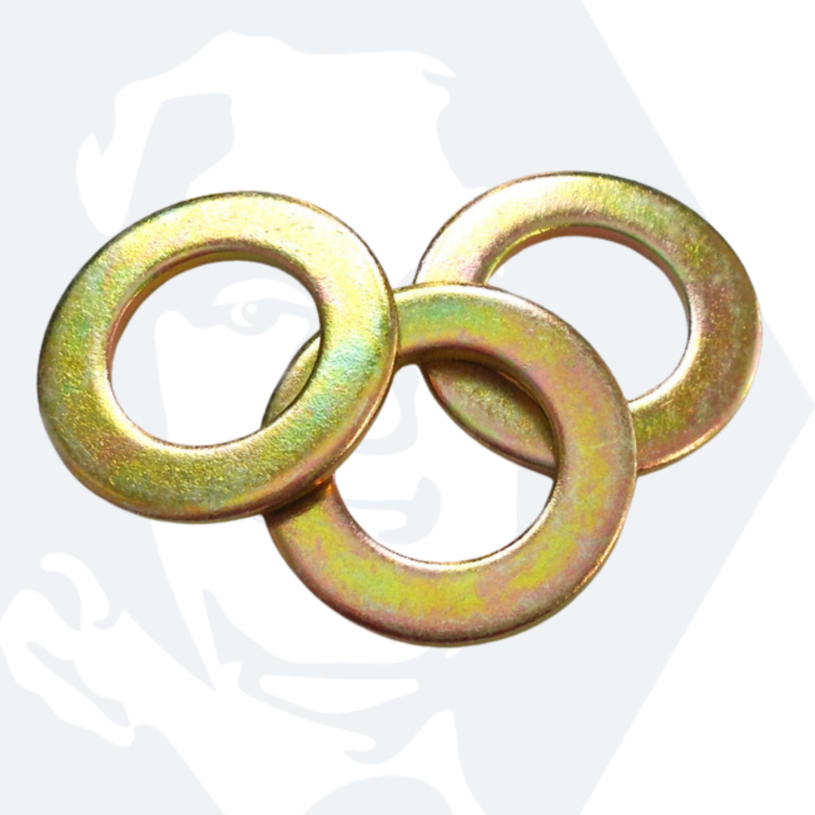 thumbnail image 2 of Metric Flat Washers Assorted Sizes M4 M5 M6 M10 M12 M14 M16 - Zinc Yellow Passivated Steel 2 of 2