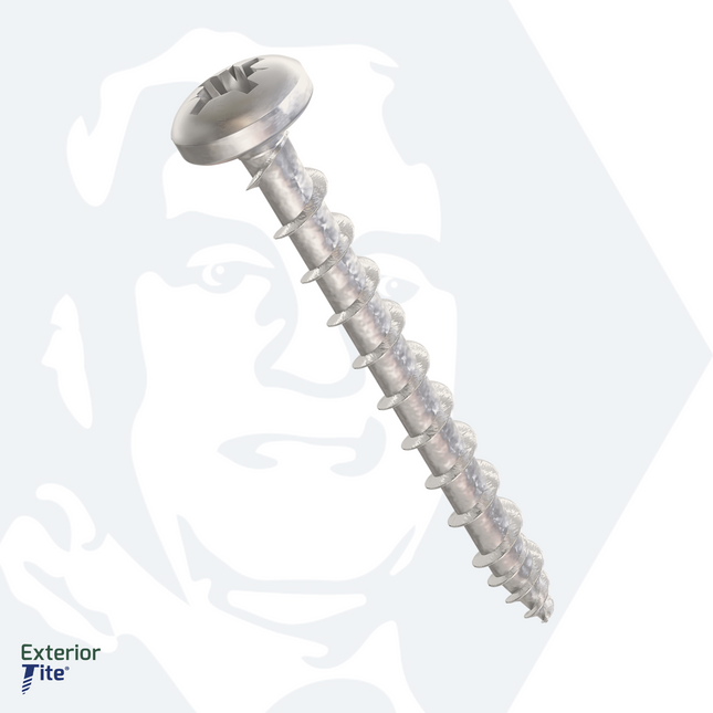 EXTERIOR-TITE® 4.0 x 25mm Pz Pan Screw - Silver (Box of 200)