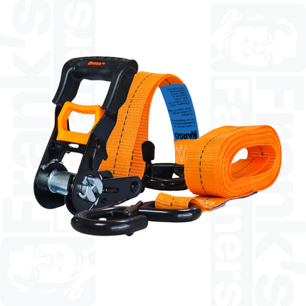 KARGO Stealth 25mm x 4m Light Duty Ratchet Strap 800KG, 2 Pack