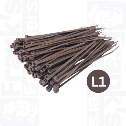 L1 - Brown Phase Marking Cable Ties, 200mm x 4.8mm