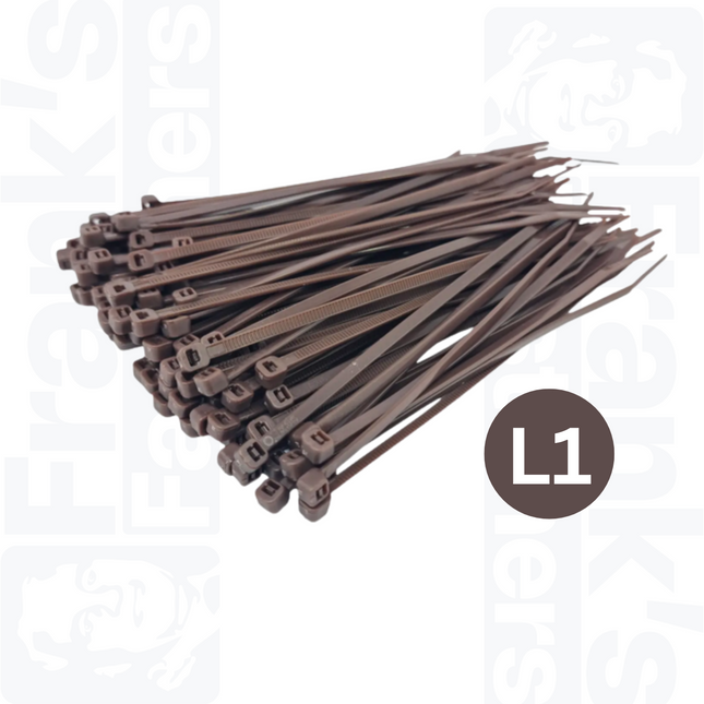 L1 - Brown Phase Marking Cable Ties, 200mm x 4.8mm