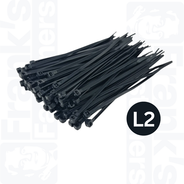 L2 - Black Phase Marking Cable Ties, 200mm x 4.8mm