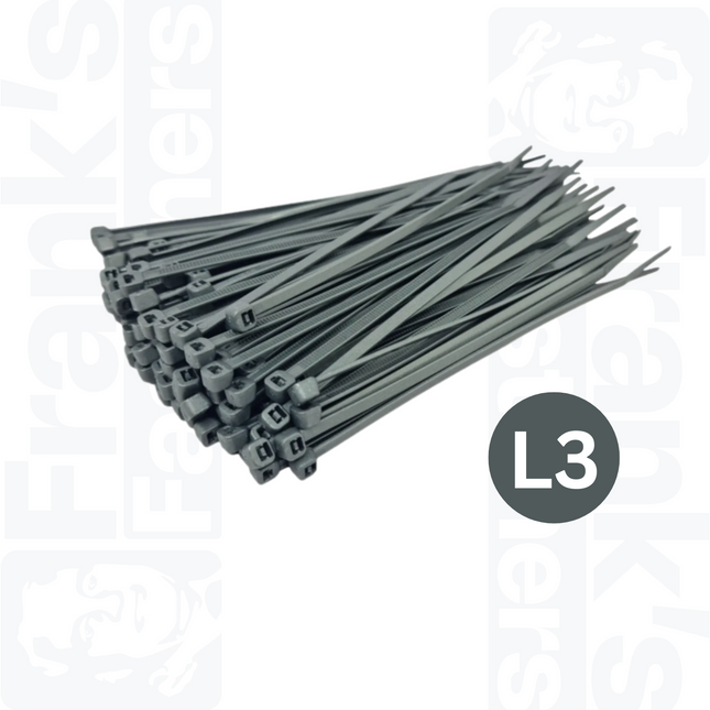 L3 - Grey Phase Marking Cable Ties, 200mm x 4.8mm