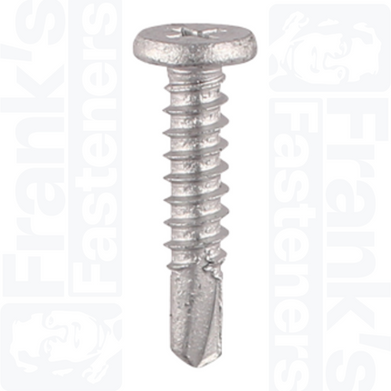 5.5 x 19mm Metal Construction Sheet & Framing Screws PH Low Profile Pancake Exterior, Silver