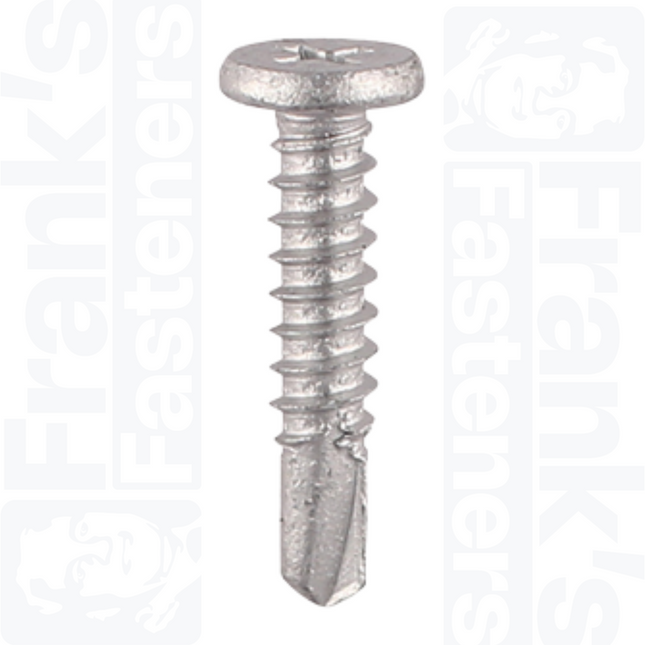 5.5 x 19mm Metal Construction Sheet & Framing Screws PH Low Profile Pancake Exterior, Silver