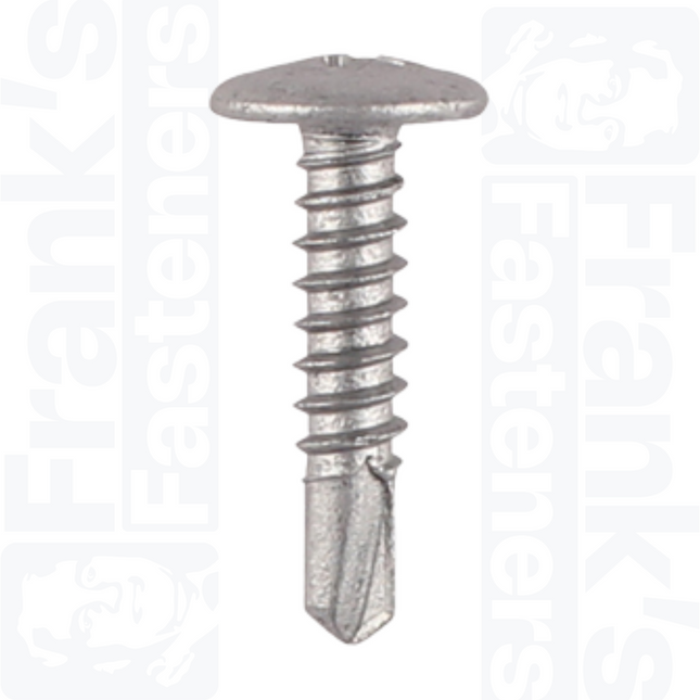 4.8 x 22mm Metal Construction Sheet & Framing Screws PH Low Profile Wafer Exterior, Silver