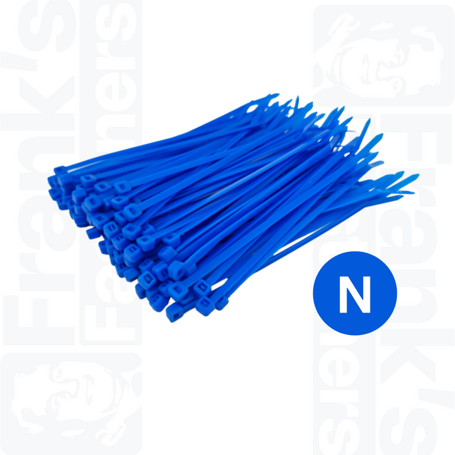 N - Blue Phase Marking Cable Ties, 200mm x 4.8mm