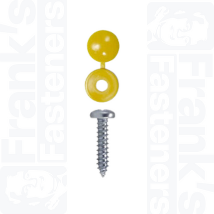 Yellow Number Plate Screw & Cap