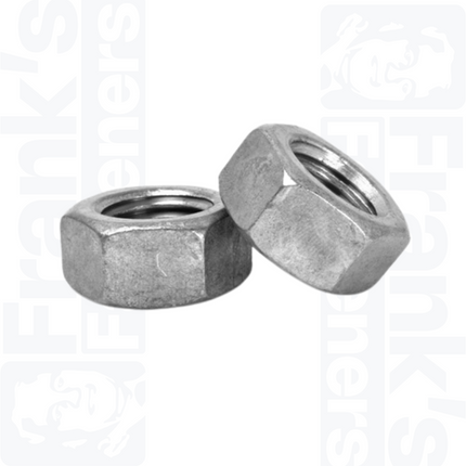 3/8" UNC Hexagon Full Nut, Galvanised Steel